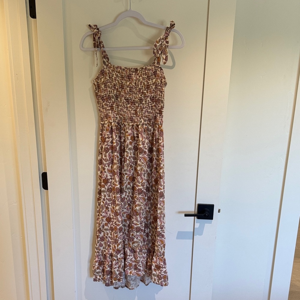 Floral Kids Dress - Brown and White